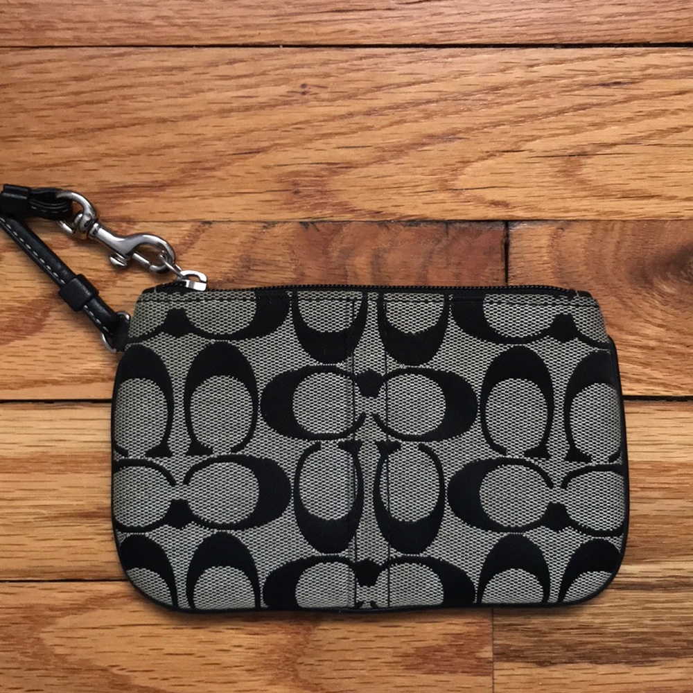 classic black coach wristlet